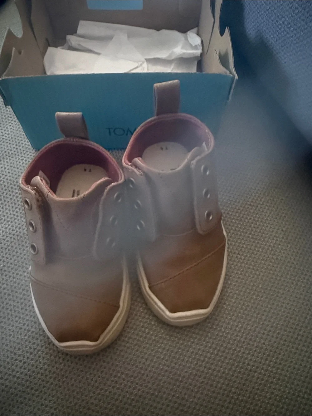 Toms Brown High-Top Kids Boots with White Sole